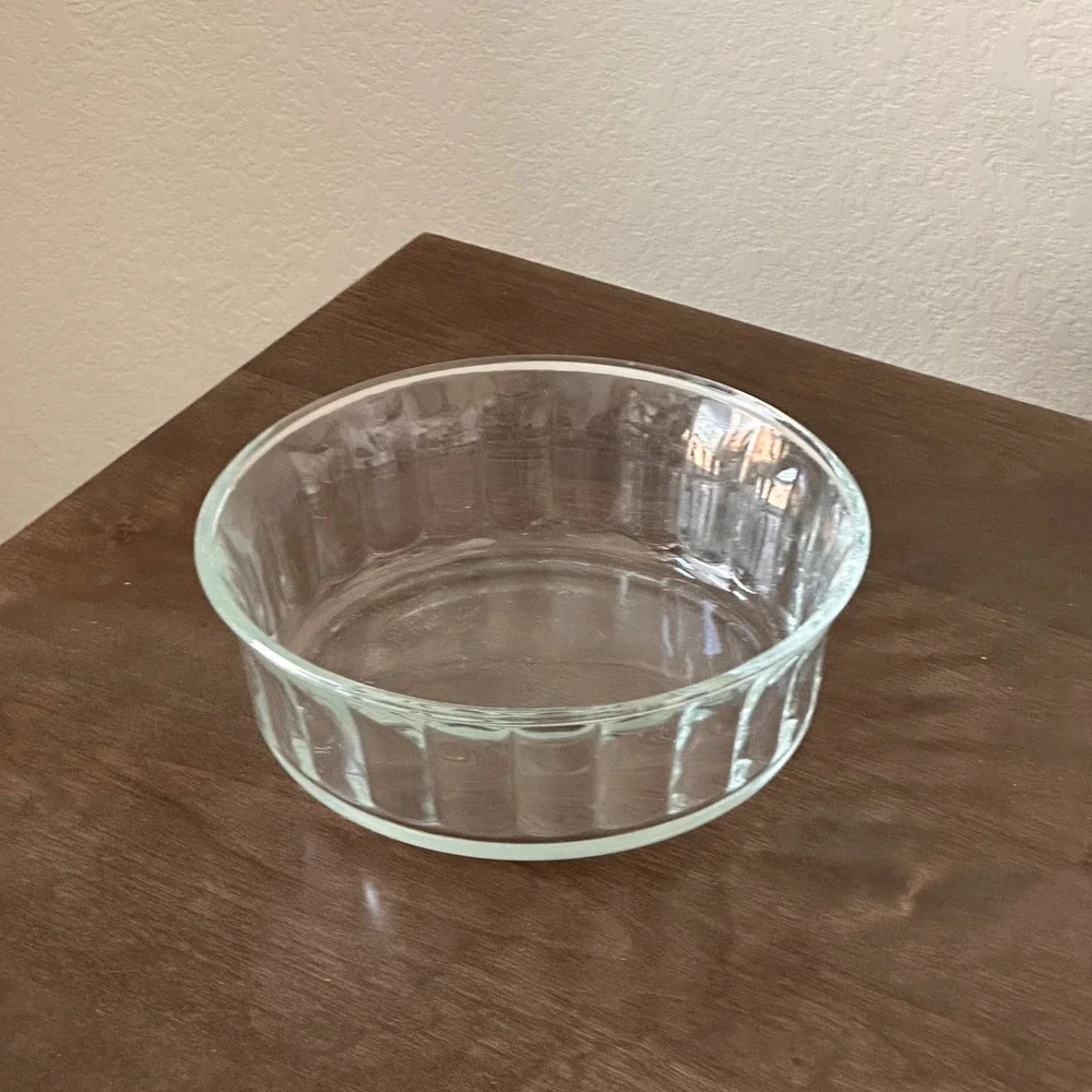 VTG Large Serving Bowl Clear‎ Glass Baking Dish Paneled Sides 7